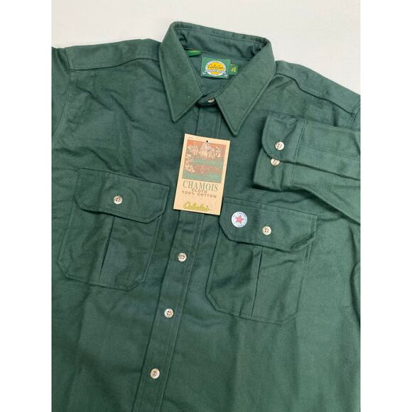 NEW VTG Cabela's Chamois Cloth USA double pocket cotton flannel shirt XL-Reg